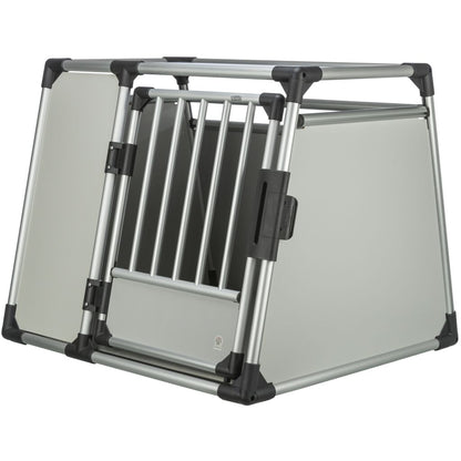 Trixie Transport Box, Aluminium – L–XL: 91 × 75 × 84 cm, light grey/silver