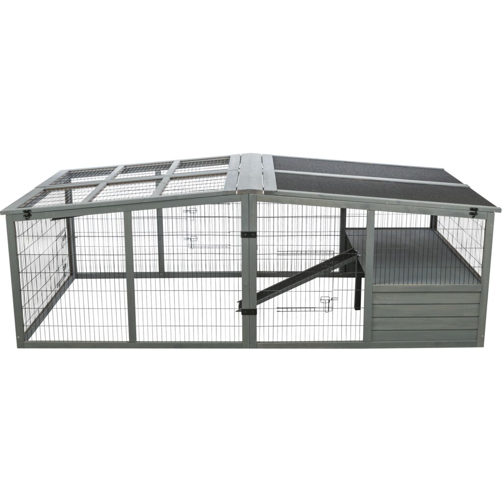 Trixie Outdoor Run XL with Cover – 233 × 79 × 116 cm, grey – image 2
