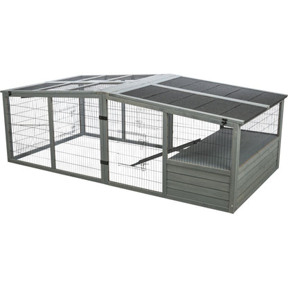 Trixie Outdoor Run XL with Cover – 233 × 79 × 116 cm, grey – image 3