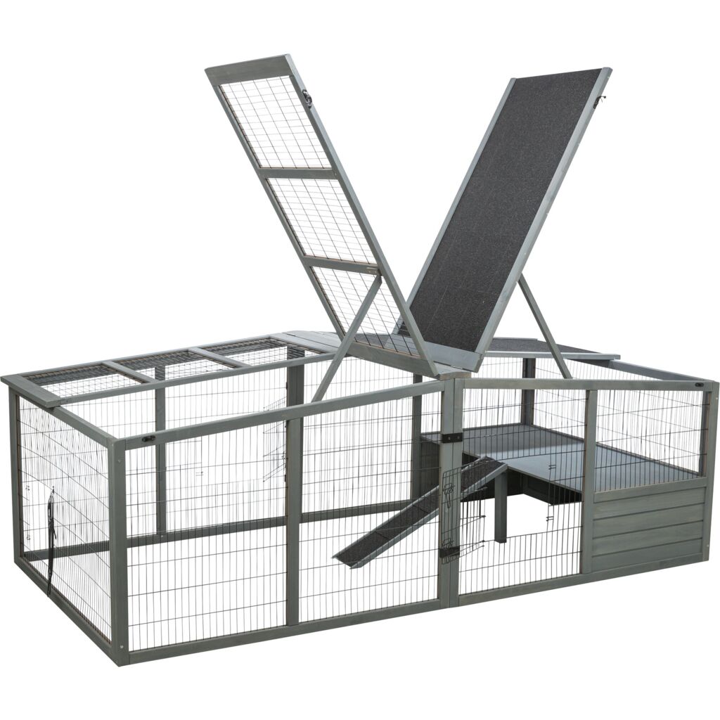 Trixie Outdoor Run XL with Cover – 233 × 79 × 116 cm, grey – image 4