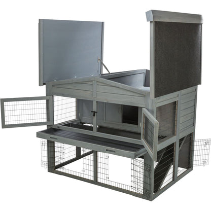 Trixie Small Animal Hutch XL with Enclosure – 135 × 115 × 112 cm, grey – image 4