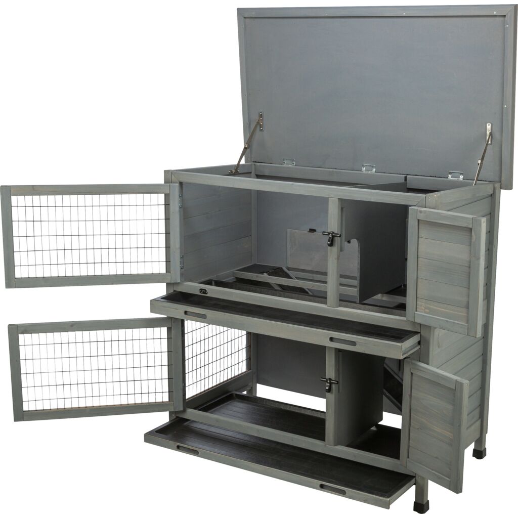 Trixie Small Animal Hutch – 116 × 111 × 65 cm, grey – image 3