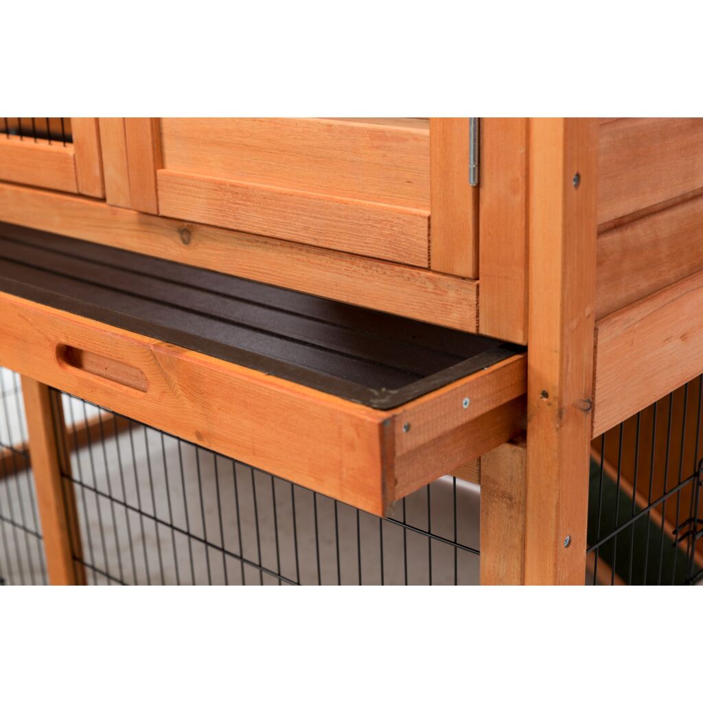 Trixie Small Animal Hutch with Enclosure – 124 × 102 × 78 cm, brown – image 6