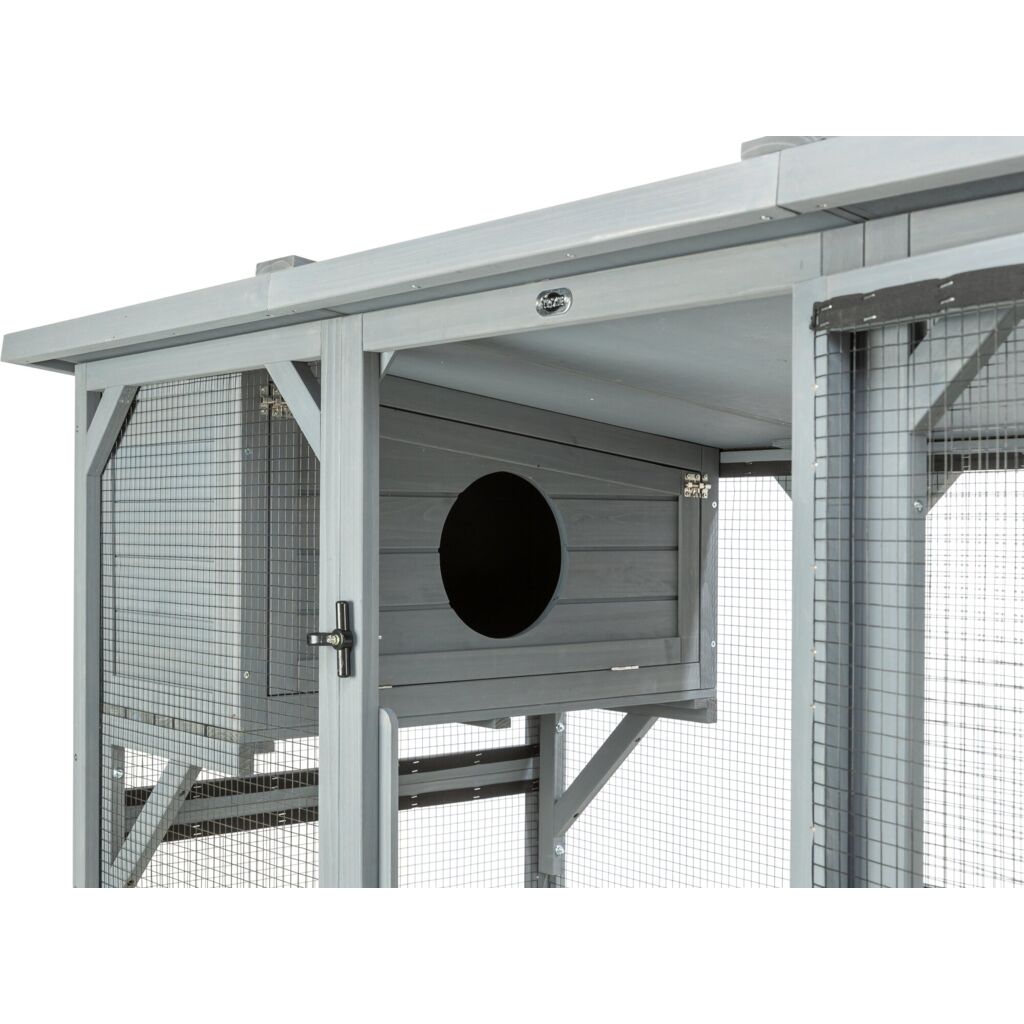 Trixie Outdoor cat enclosure with cave, lying areas and jute post – 181 × 169 × 88 cm, grey – image 4
