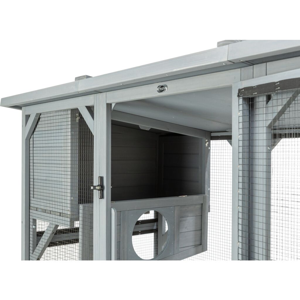 Trixie Outdoor cat enclosure with cave, lying areas and jute post – 181 × 169 × 88 cm, grey – image 5