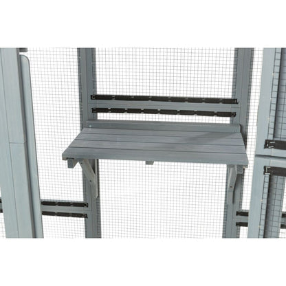 Trixie Outdoor cat enclosure with cave, lying areas and jute post – 181 × 169 × 88 cm, grey – image 6