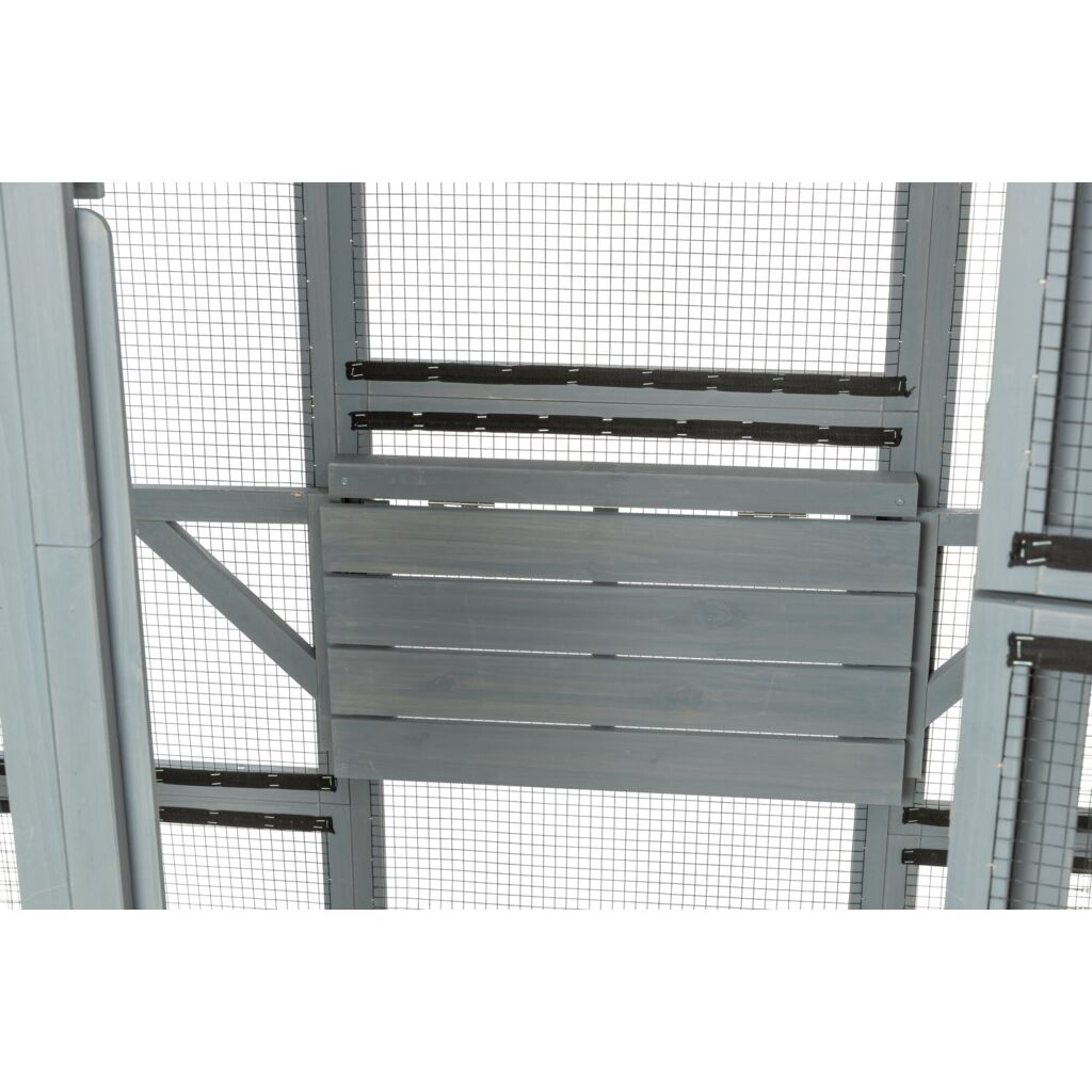 Trixie Outdoor cat enclosure with cave, lying areas and jute post – 181 × 169 × 88 cm, grey – image 7