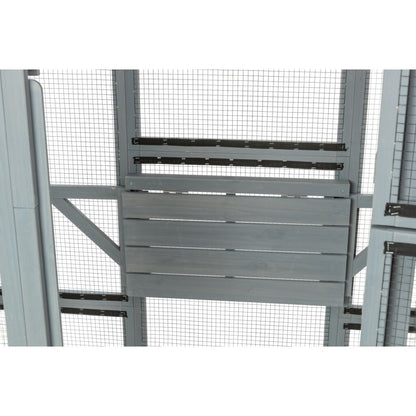 Trixie Outdoor cat enclosure with cave, lying areas and jute post – 181 × 169 × 88 cm, grey – image 7