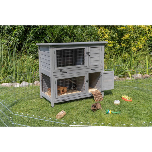 Trixie Small Animal Hutch – 116 × 111 × 65 cm, grey