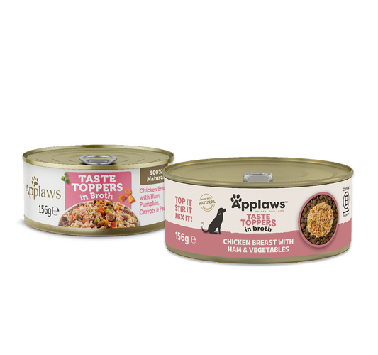 Applaws Taste Toppers Chicken Breast with Ham & Vegetables in Broth, 156g
