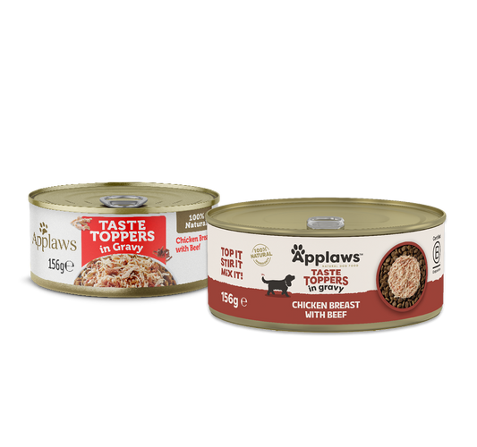 Applaws Taste Toppers Chicken Breast with Beef in Gravy, 156g
