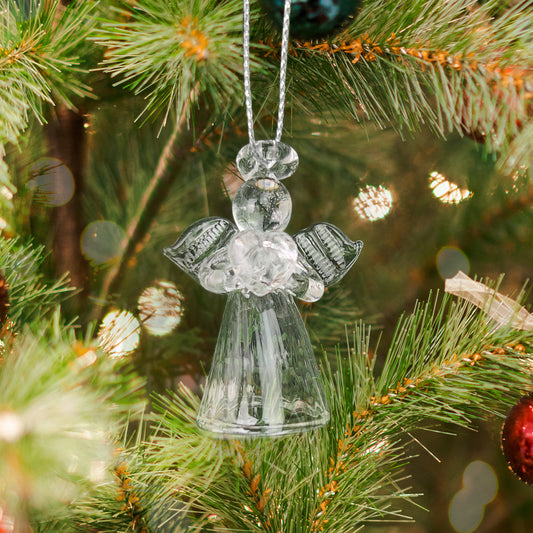 Memorial Glass Angel Hanging Decoration