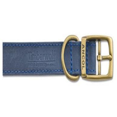 Ancol Timberwolf Leather Collar Blue Size 6 - North East Pet Shop ANCOL