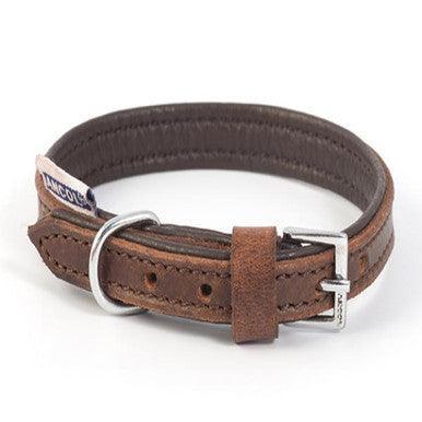 Ancol Vintage Leather Padded Collar 50-59cm Size 7 - North East Pet Shop ANCOL