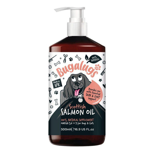 Bugalugs Salmon Oil 500ml - North East Pet Shop Bugalugs