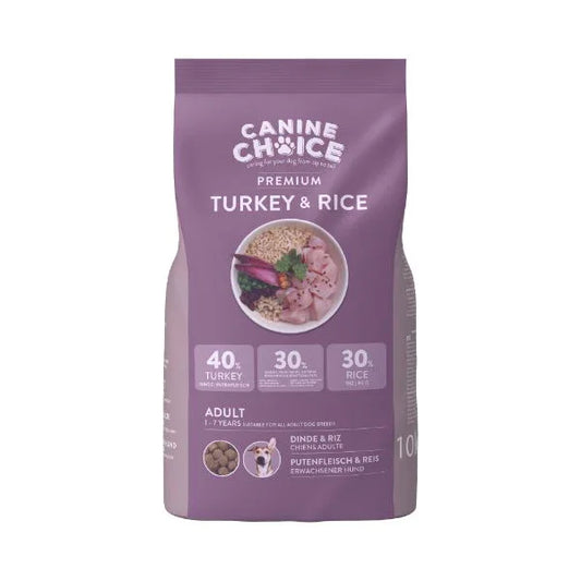 Canine Choice Premium Adult Dry Dog Food 10kg - Turkey - North East Pet Shop Canine Choice