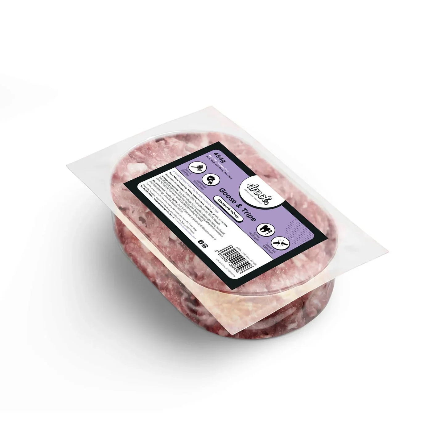 Drool Mince Standard Goose & Tripe 454g - North East Pet Shop Drool