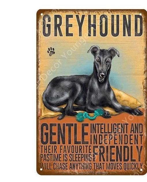 Greyhound Dog Tin Sign - North East Pet Shop Dog Shack UK