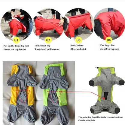 Large Dog Rain Coat - All-In-One - North East Pet Shop North East Pet Shop