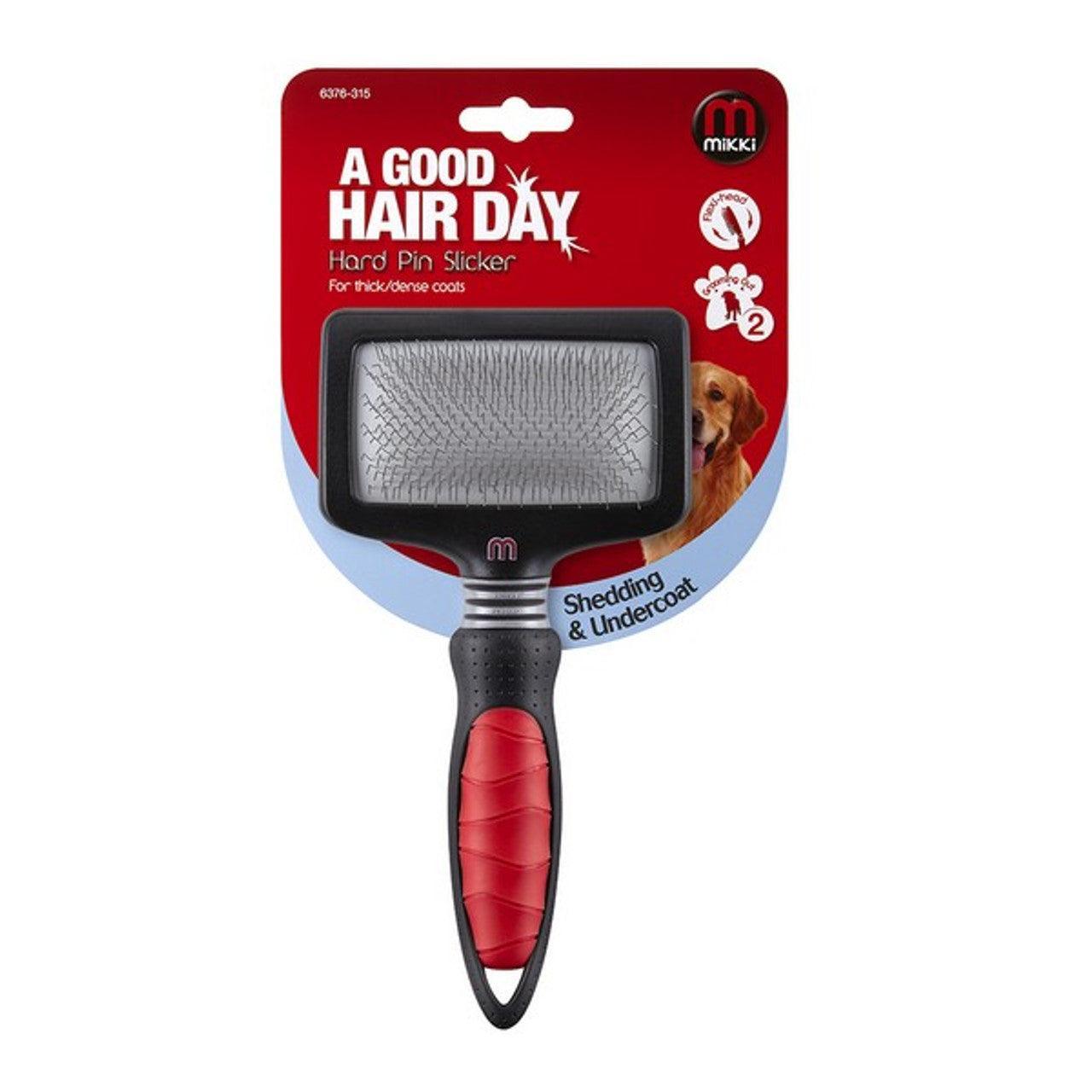 Mikki Hard Pin Slicker For Thick/Dense Coats Med/Large - North East Pet Shop Mikki