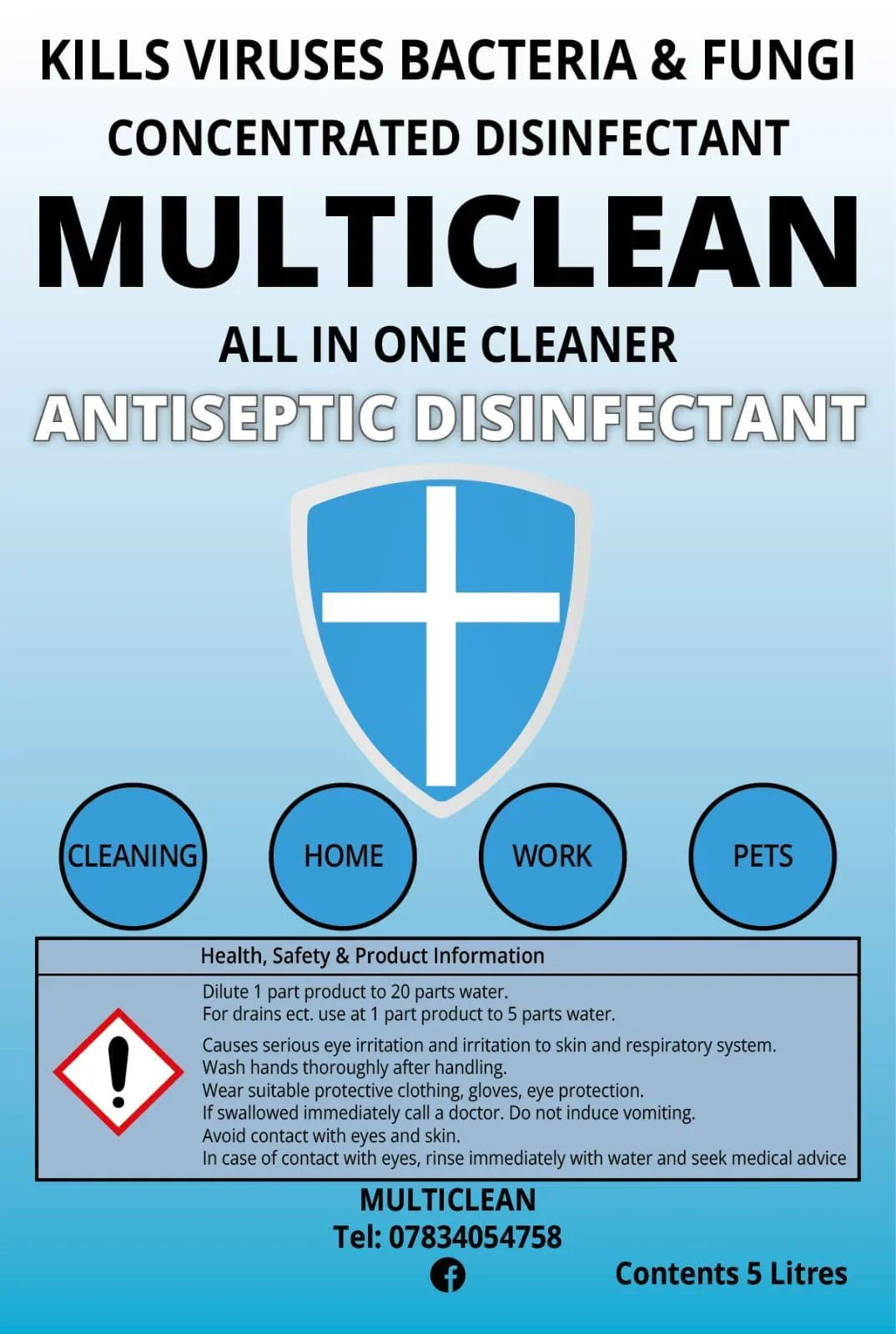 Multiclean Pet Safe Disinfectant Cleaner - 1 Litre - North East Pet Shop Mr. Multiclean
