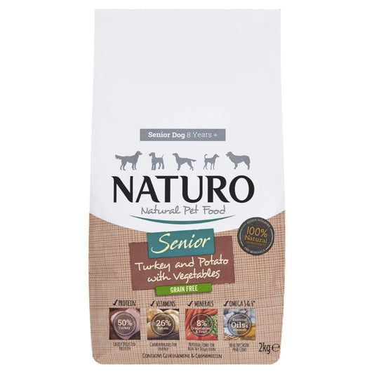 Naturo Senior Grain Free Turkey with Potato & Veg 2kg - North East Pet Shop Naturo