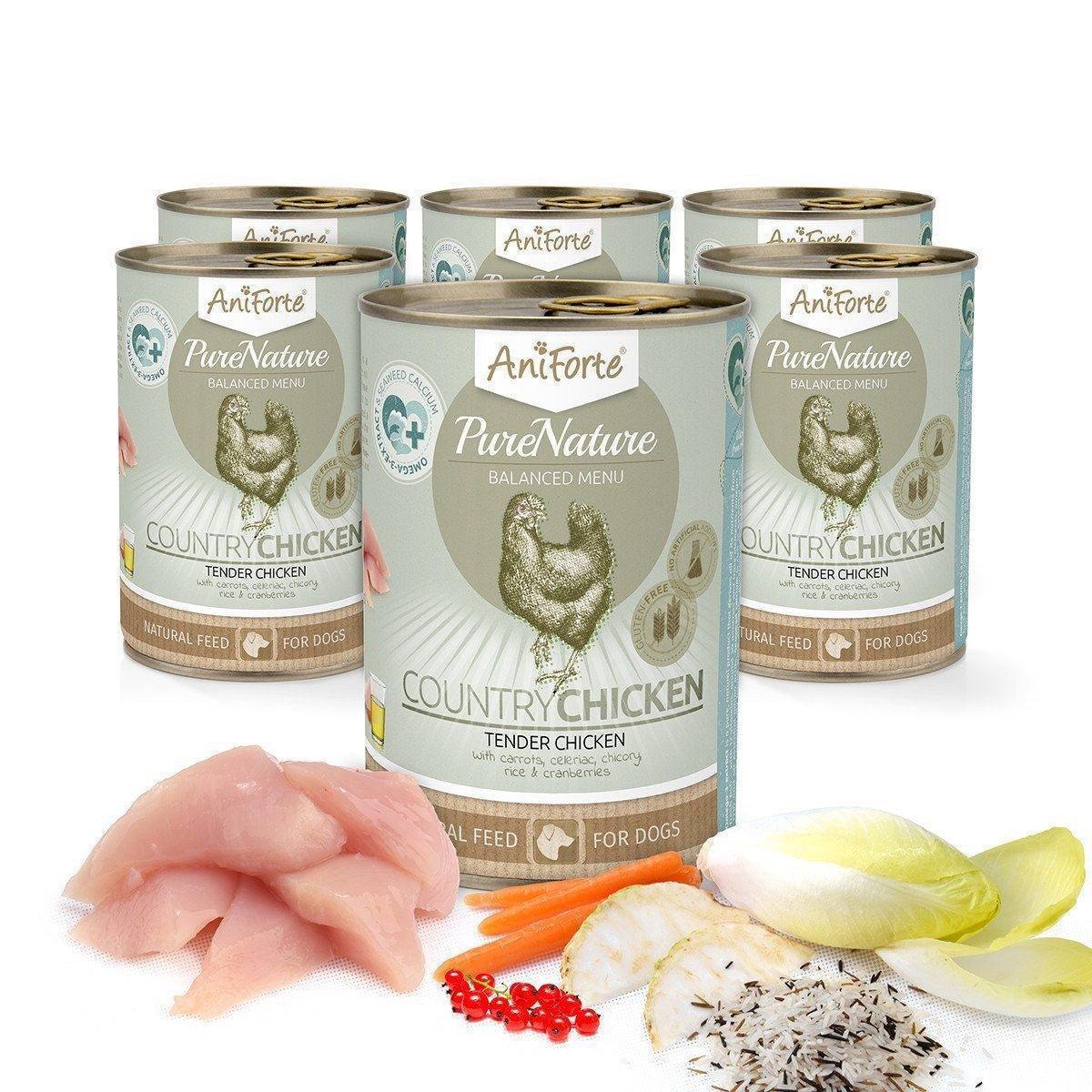 PureNature Country Chicken - Wet food for Dogs - 6x400g - North East Pet Shop Aniforte