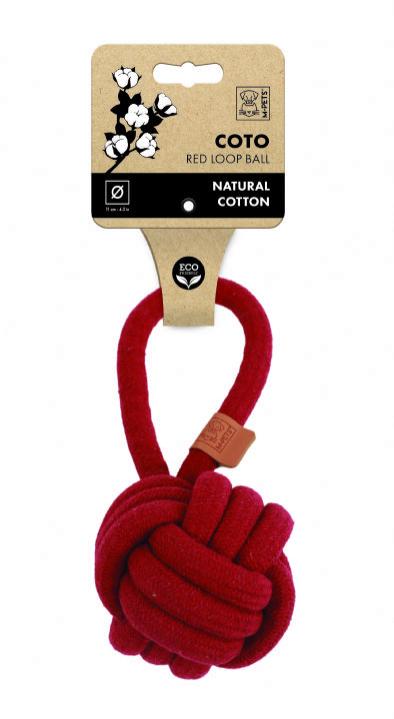M-PETS Coto Eco Rope Dog Toys Red Loop Ball