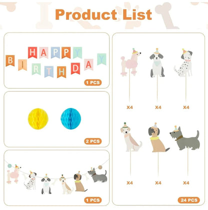 Dog Birthday Party Decoration Set - 27 Peice