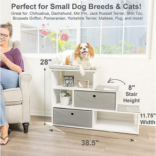 PetFusion Modern Pet Step Window Perch and Bookshelf CLEARANCE