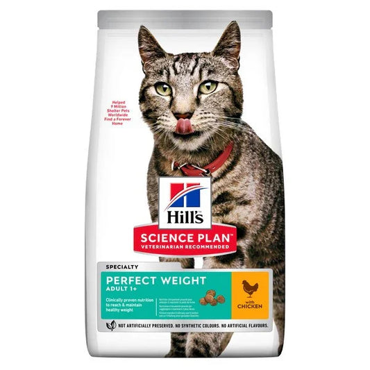 Hills Science Plan Cat Adult Dry Chicken Perfect Weight 2.5kg (Special Offer Price)