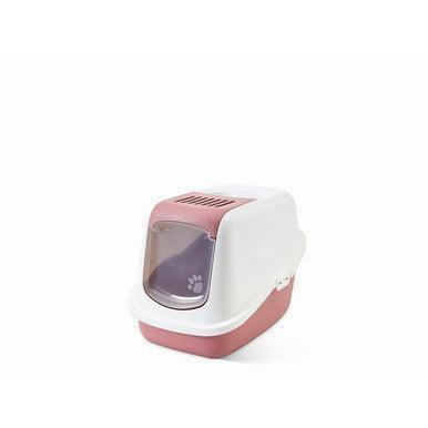 Savic Nestor Cat Toilet Home White / Earth Pink - North East Pet Shop Savic