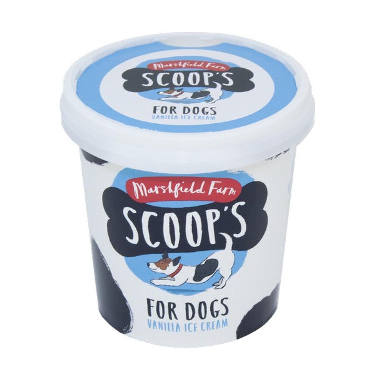Scoops Vanilla Ice Cream for Dogs with joint aid supplement 125ml X 24 - North East Pet Shop Scoops