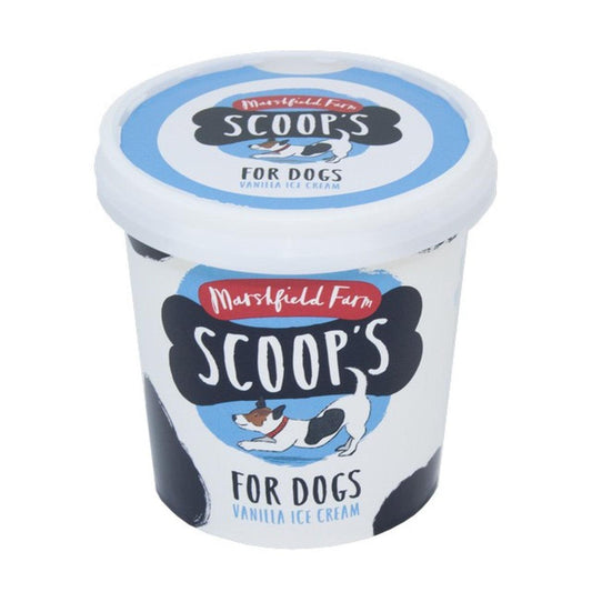 Scoops Vanilla Ice Cream for Dogs with joint aid supplement 125ml X 24 - North East Pet Shop Scoops