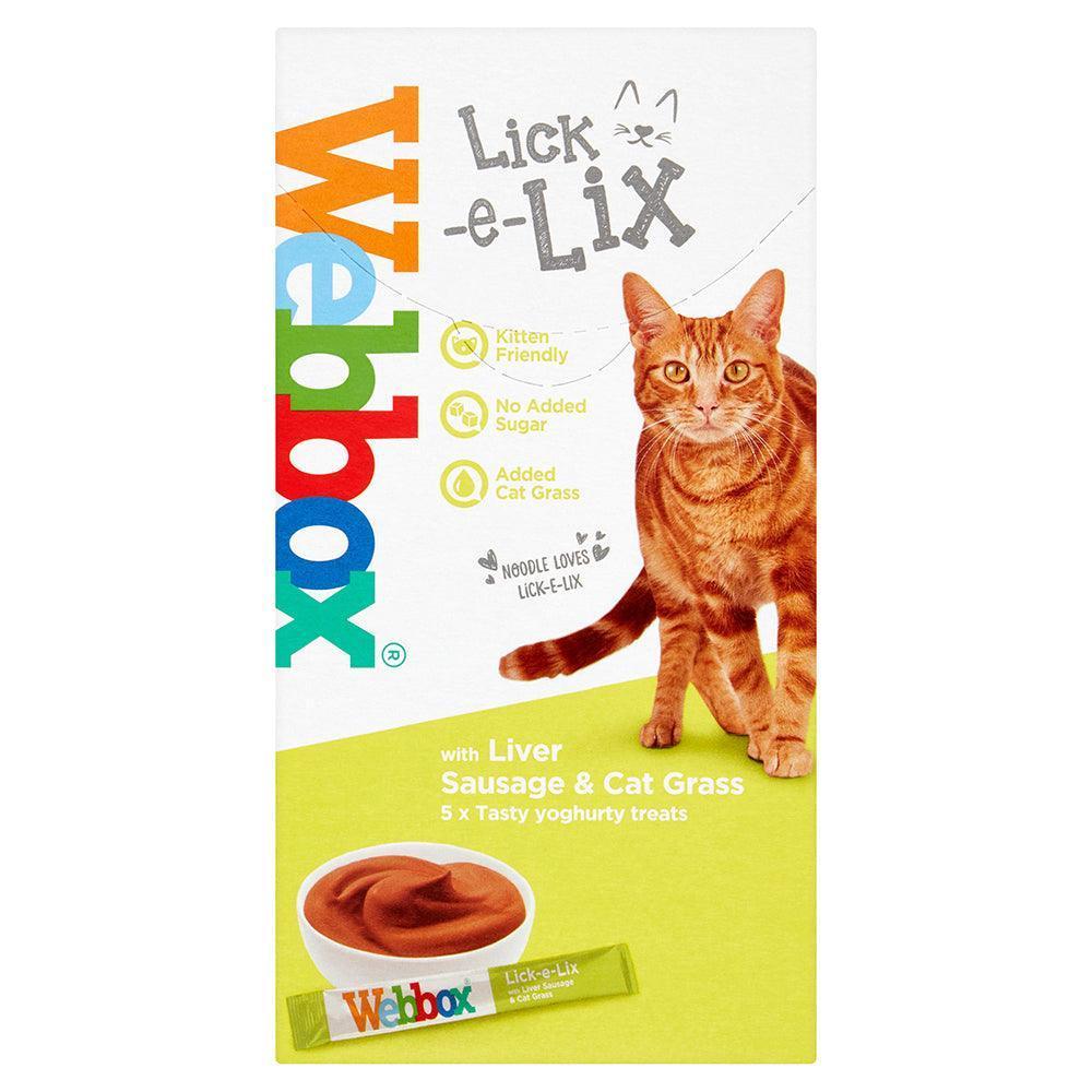 Webbox Lick e Lix Cream Liver with Cat Grass 17 x 5 x 15g - North East Pet Shop Webbox