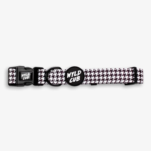 Wyld Cub - Adjustable Dog Collar: Knightsbridge Houndstooth - North East Pet Shop Wyld Cub