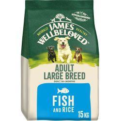 James Wellbeloved Adult Large Breed Dry Dog Food Fish & Rice 15kg - North East Pet Shop James Wellbeloved