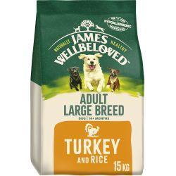 James Wellbeloved Adult Large Breed Dry Dog Food Turkey & Rice 15kg - North East Pet Shop James Wellbeloved